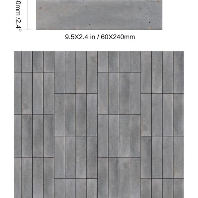 Atmosphere Mercury 2.4"x9.5" Glossy Porcelain Tile