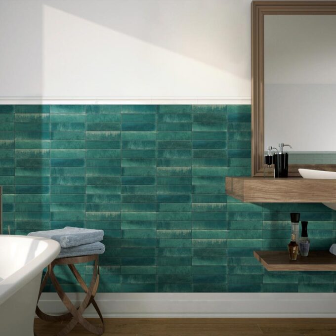 Atmosphere Northern Lights 2.4"x9.5" Glossy Porcelain Tile