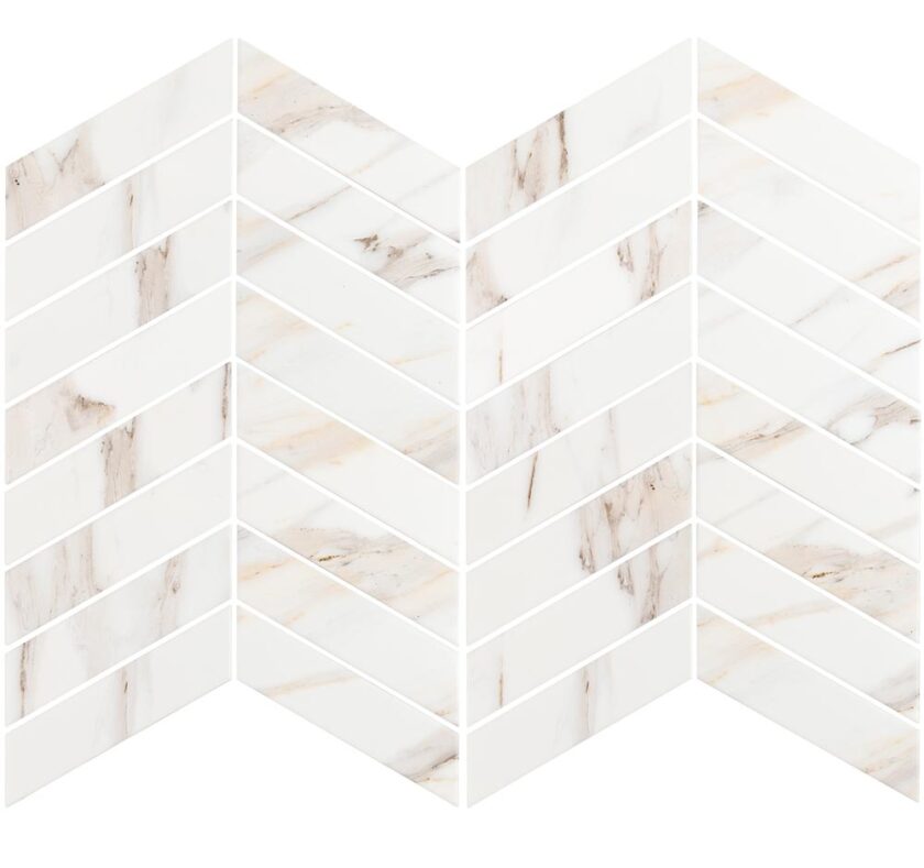 Calacatta Mont 2"x7" Chevron Matte Porcelain Mosaic - Image 5