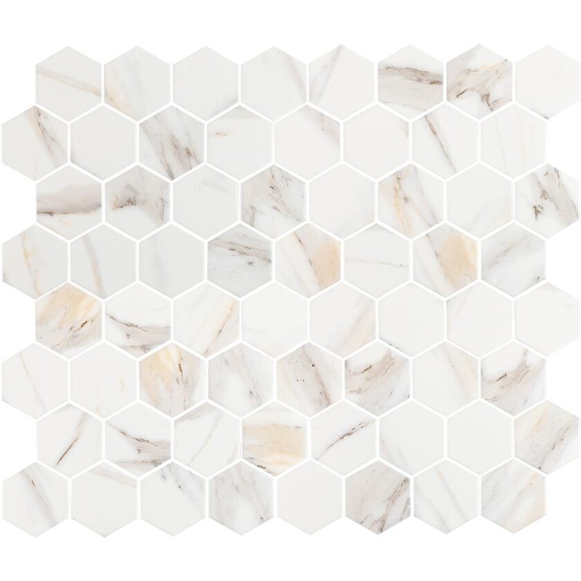 Calacatta Mont 3" Hexagon Matte Porcelain Mosaic - Image 2