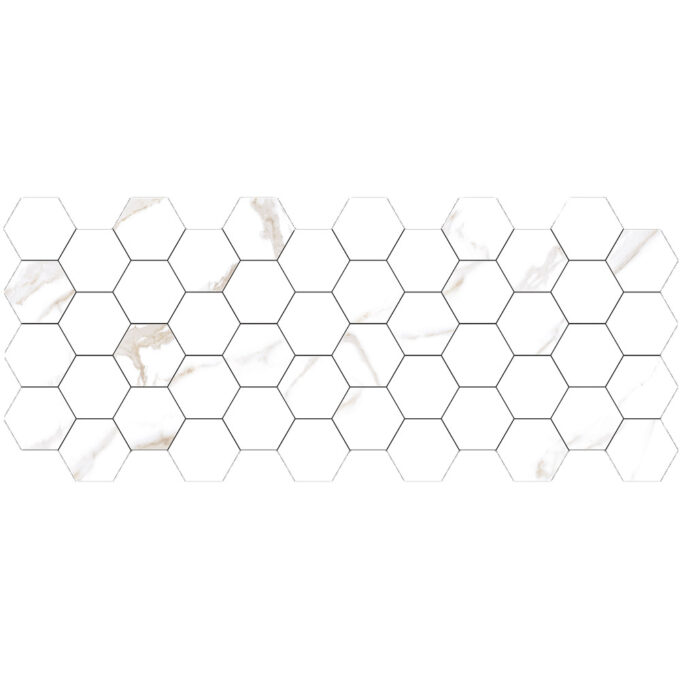 Calacatta Mont 4" Hexagon Matte Porcelain Mosaic