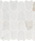 Linked-Waves Valentino Bianco Honed Marble Mosaic