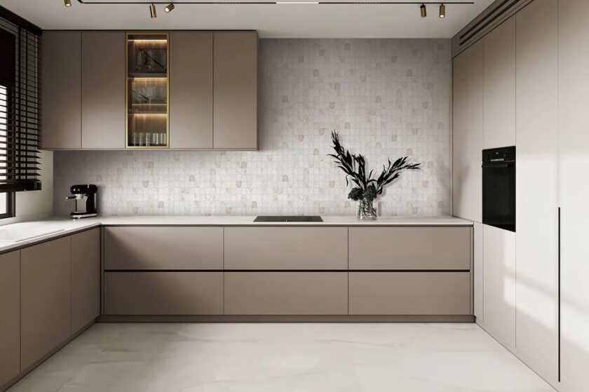 Linked-Waves Valentino Bianco Honed Marble Mosaic - Image 6