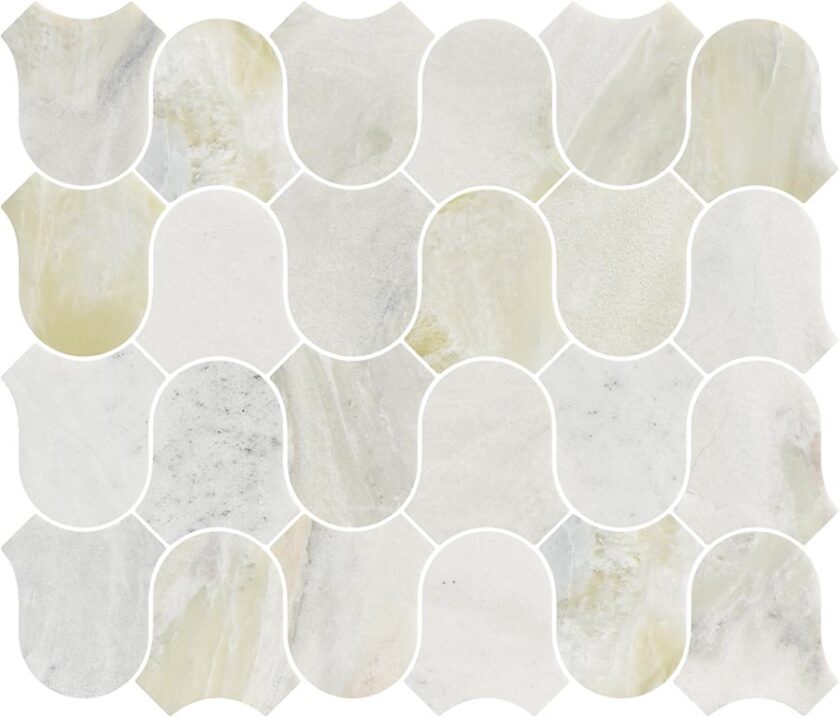 Linked-Waves Versilia River Blu Honed Marble Mosaic - Image 2