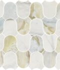 Linked-Waves Versilia River Blu Honed Marble Mosaic