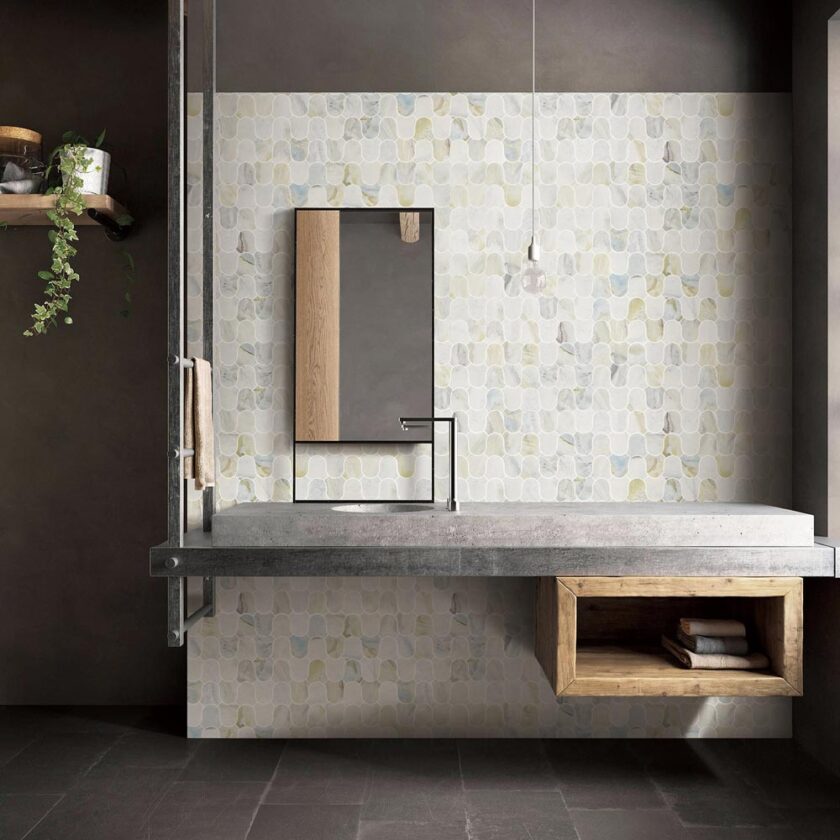 Linked-Waves Versilia River Blu Honed Marble Mosaic - Image 6