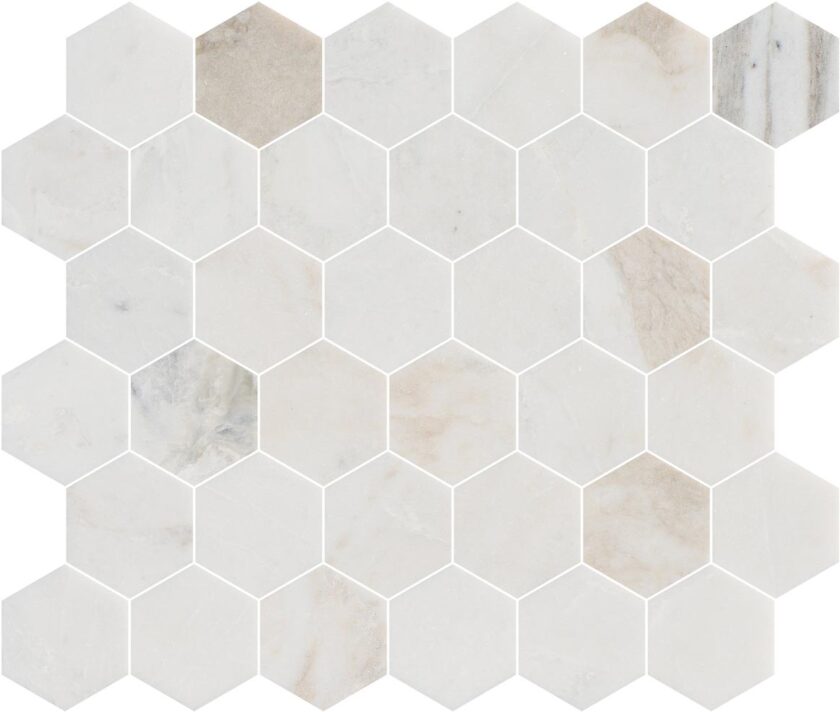 Valentino Bianco 2" Hexagon Honed Marble Mosaic