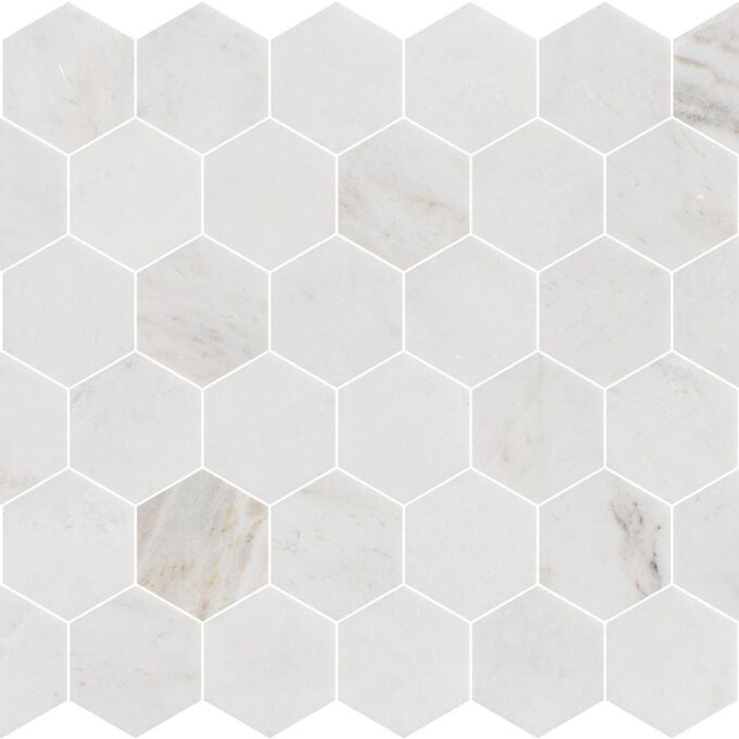 Valentino Bianco 2" Hexagon Honed Marble Mosaic