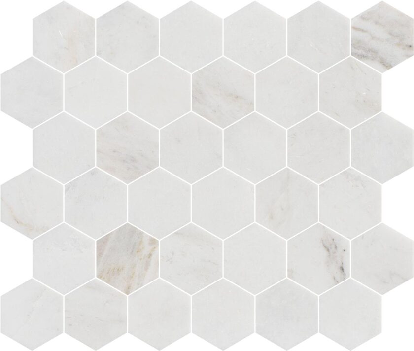 Valentino Bianco 2" Hexagon Honed Marble Mosaic - Image 2
