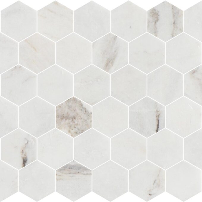 Valentino Bianco 2" Hexagon Honed Marble Mosaic