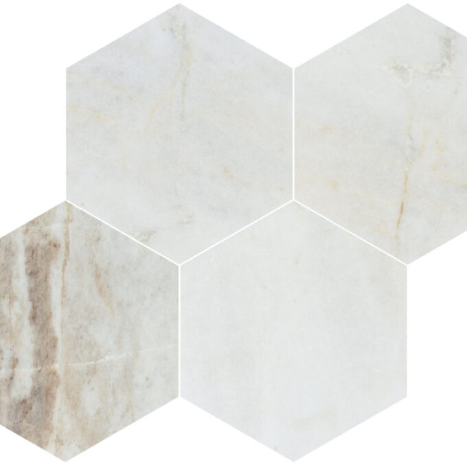 Valentino Bianco 6" Hexagon Honed Marble Mosaic