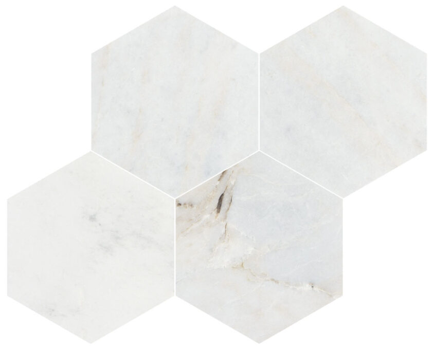 Valentino Bianco 6" Hexagon Honed Marble Mosaic