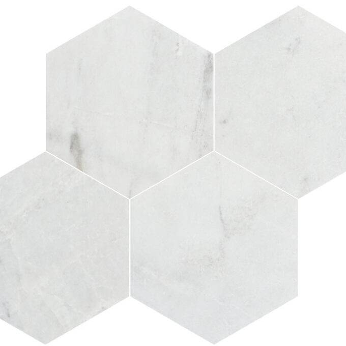 Valentino Bianco 6" Hexagon Honed Marble Mosaic