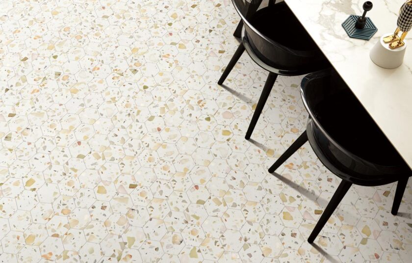 Allegro Biscotti 3" Hexagon Honed Terrazzo Mosaic - Image 4