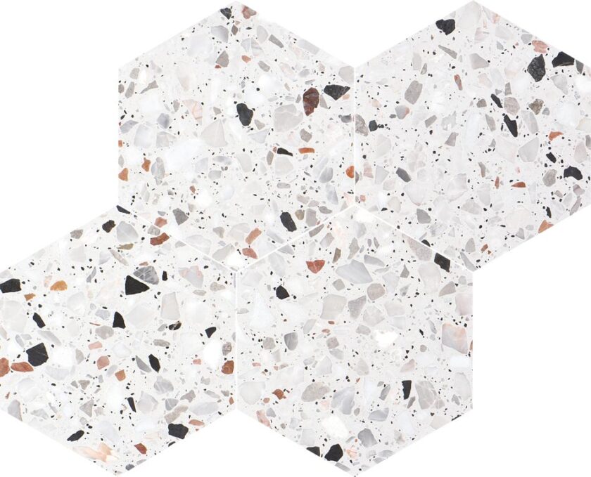 Allegro Cemento 6" Hexagon Honed Terrazzo Mosaic - Image 2