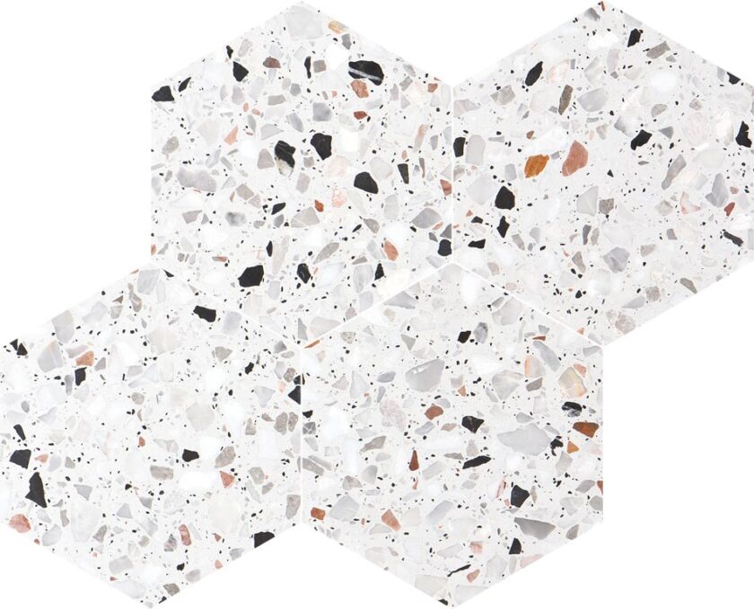 Allegro Cemento 6" Hexagon Honed Terrazzo Mosaic - Image 3