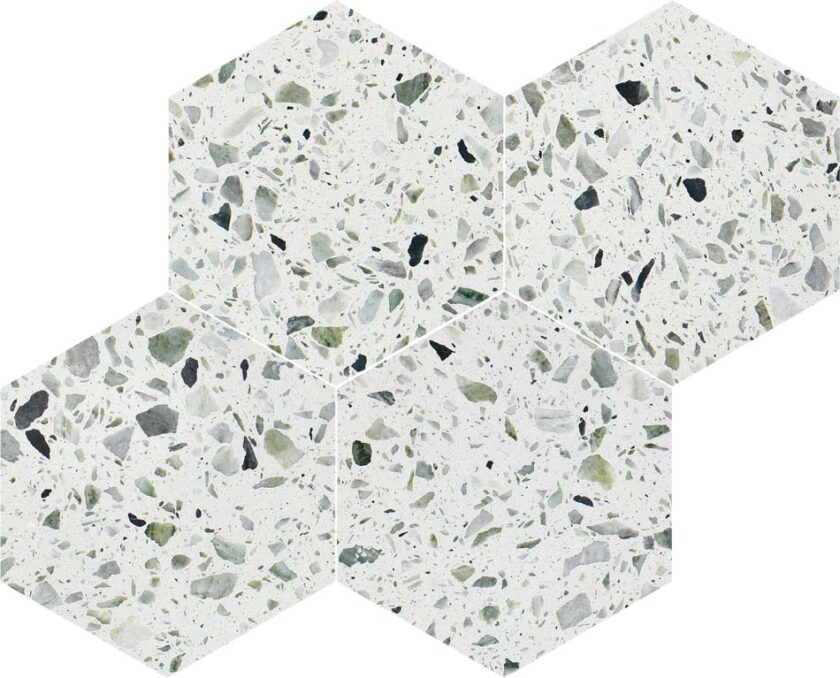 Allegro Menta 6" Hexagon Honed Terrazzo Mosaic - Image 2