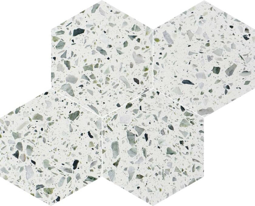 Allegro Menta 6" Hexagon Honed Terrazzo Mosaic