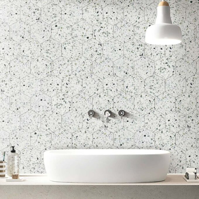 Allegro Menta 6" Hexagon Honed Terrazzo Mosaic