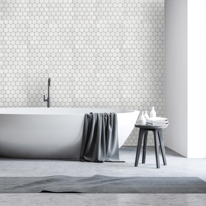 Dolomite 2" Hexagon Matte Porcelain Mosaic