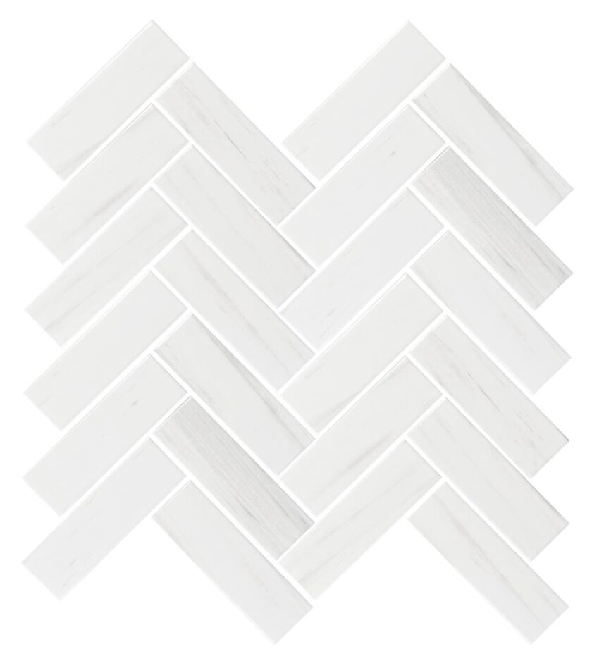 Dolomite 2"x6" Herringbone Matte Porcelain Mosaic - Image 2