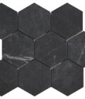 Porcelain-K Carbone 4" Hexagon Matte Porcelain Mosaic