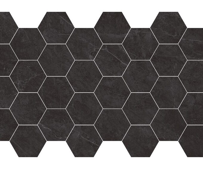 Porcelain-K Carbone 4" Hexagon Matte Porcelain Mosaic