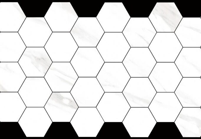 Porcelain-K Nuvo Carrara 4" Hexagon Matte Porcelain Mosaic