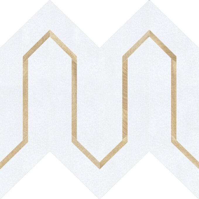 Urbanlife Oro Thassos Polished Marble Mosaic
