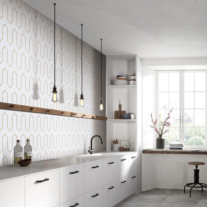 Urbanlife Oro Thassos Polished Marble Mosaic