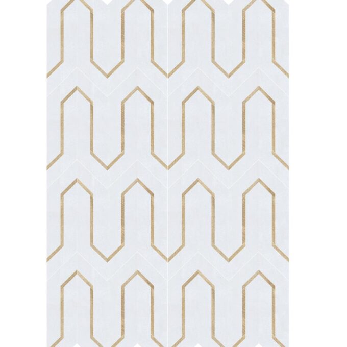 Urbanlife Oro Thassos Polished Marble Mosaic