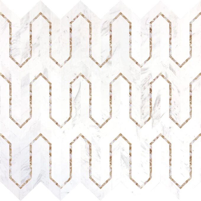 Urbanlife Perla Volkas Polished Marble Mosaic