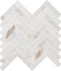 Valentino Bianco 1"x4" Herringbone Honed Marble Mosaic