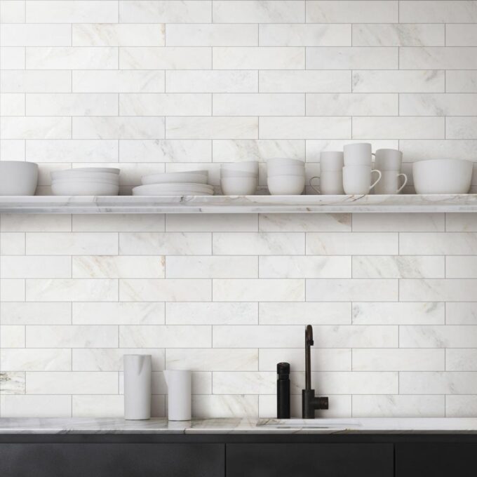 Valentino Bianco 3"x12" Honed Marble Tile