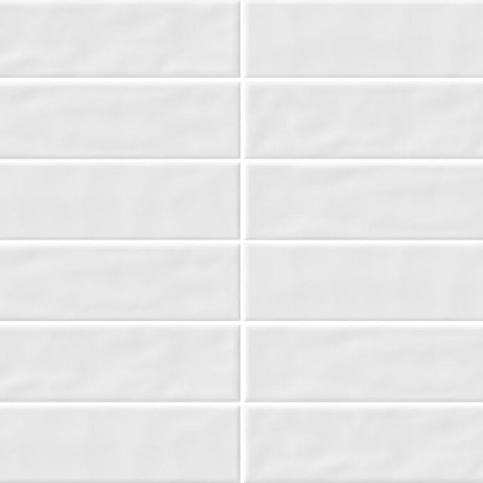 Wave White 3"x12" Glossy Ceramic Tile