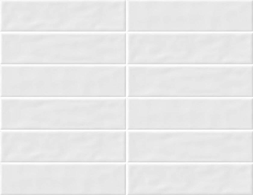 Wave White 3"x12" Glossy Ceramic Tile - Image 2