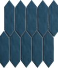 Mondial Ocean Blue Gloss 2"x6" Picket Porcelain Mosaic