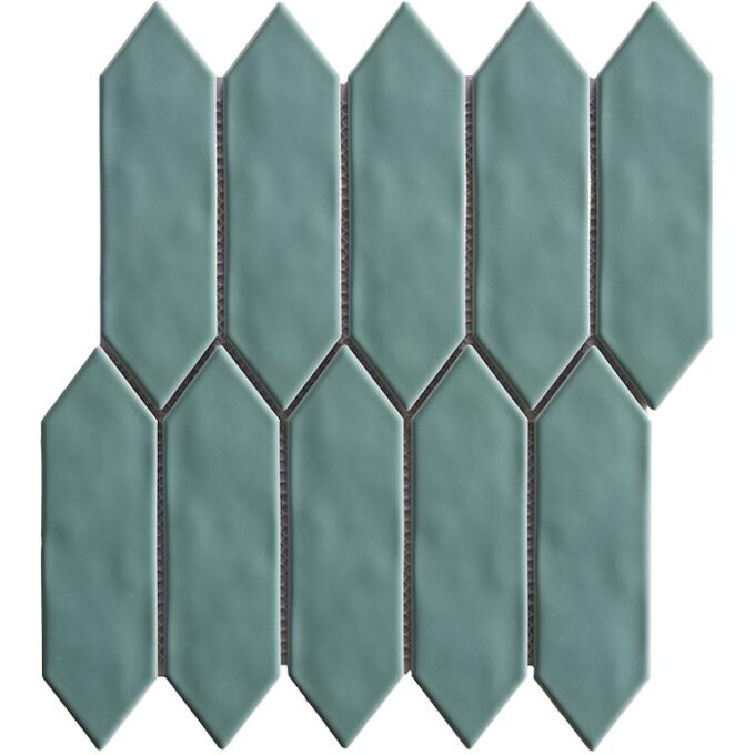Mondial Seafoam Gloss 2"x6" Picket Porcelain Mosaic