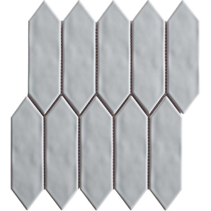 Mondial Soft Grey Gloss 2"x6" Picket Porcelain Mosaic