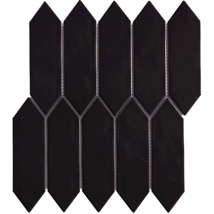Mondial Black Matte 2"x6" Picket Porcelain Mosaic