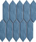 Mondial Light Blue Gloss 2"x6" Picket Porcelain Mosaic