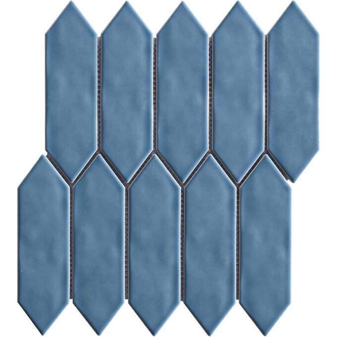 Mondial Light Blue Gloss 2"x6" Picket Porcelain Mosaic