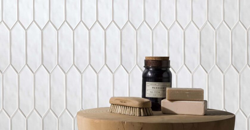 Mondial White Gloss 2"x6" Picket Porcelain Mosaic - Image 2