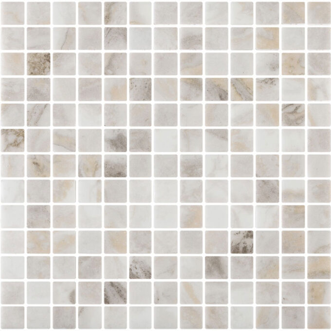 Mythos Capri White 1"x1" Glass Mosaic