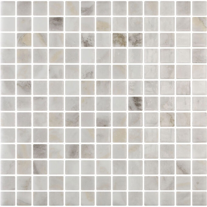 Mythos Capri White 1"x1" Glass Mosaic
