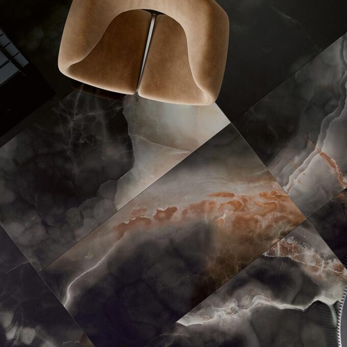 Unica Deep Dark Polished Porcelain Tile