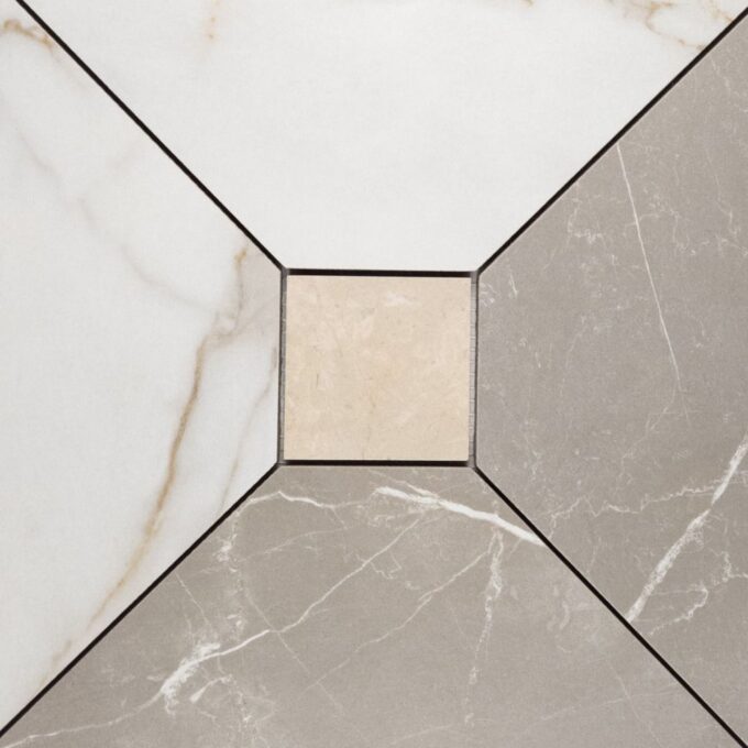 Majestic Cenere Oro Crema Matte Mosaic Porcelain Tile